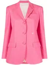 Palm Angels Miami Cotton Blend Blazer Jacket In Fuchsia