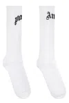 Palm Angels Cotton Socks With Logo In White