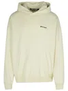 Palm Angels Cotton Hooded Sweater In Cream