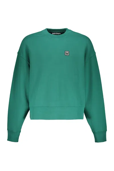 Palm Angels Cotton Sweatshirt In Green