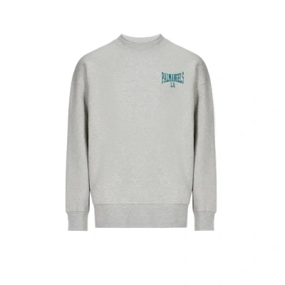 Palm Angels Cotton Sweatshirt In Grey