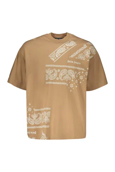 Palm Angels Cotton T-shirt In Beige