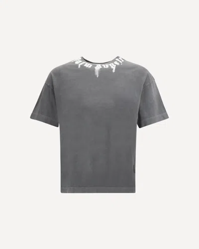 Palm Angels Cotton T-shirt With Print In Animal Print