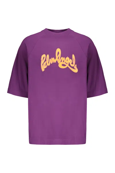 Palm Angels Cotton T-shirt In Purple