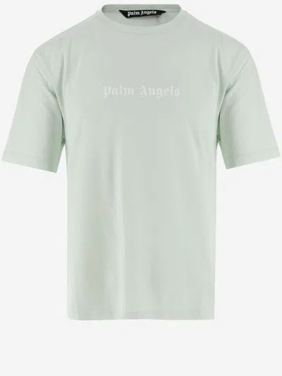 PALM ANGELS COTTON T-SHIRT WITH LOGO