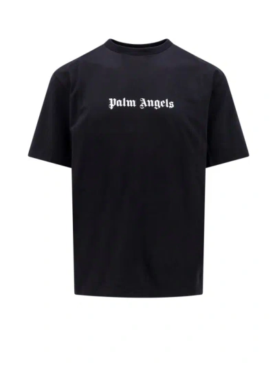 PALM ANGELS COTTON T-SHIRT WITH LOGO PRINT
