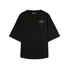 Palm Angels Blue Cotton T-shirt With Palm Print And Logo