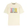 Palm Angels Ivory T-shirt With Front Bear Print