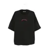 Palm Angels Curved Logo Over T-shirt In Black
