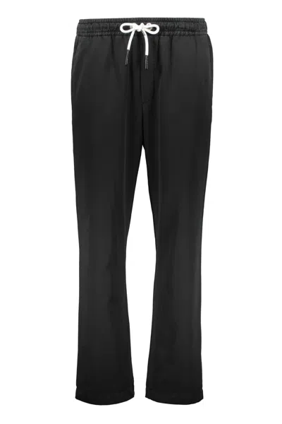 Palm Angels Cotton Trousers In Black