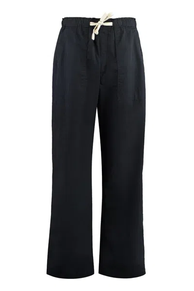 Palm Angels Cotton Trousers In Blue