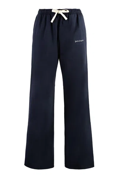 Palm Angels Cotton Trousers In Blue