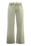 Palm Angels Flame Logo Track Pants In Green