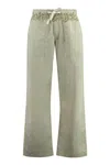 Palm Angels Flame Logo Track Pants In Green