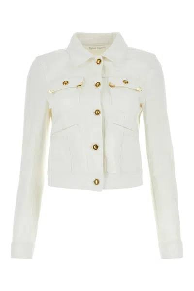 Palm Angels Cotton Utility Jacket In White
