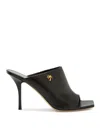 Palm Angels Black Sandal With Heel In Black