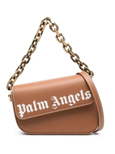 Palm Angels Crash Logo-print Shoulder Bag In Brown