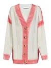 Palm Angels Multicolor Sprayed Palm Cardigan In White