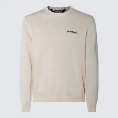 Palm Angels Cream Cotton Knitwear In White