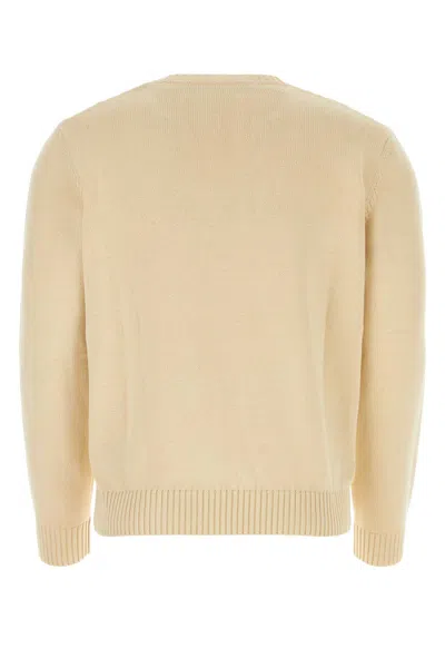 Palm Angels Cream Cotton Sweater In Offwhite