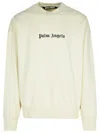 Palm Angels "classic Logo" Merino Wool And Cashmere Sweater In Beige