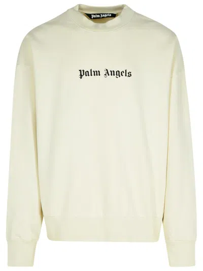 PALM ANGELS PALM ANGELS CREAM COTTON SWEATSHIRT