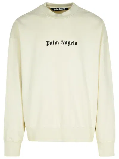 PALM ANGELS PALM ANGELS CREAM COTTON SWEATSHIRT