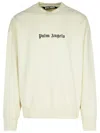 Palm Angels "classic Logo" Merino Wool And Cashmere Sweater In Cream