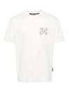 PALM ANGELS CREAM LOGO PRINT T-SHIRT