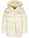 Palm Angels Cream Polyamide Down Jacket In Cream