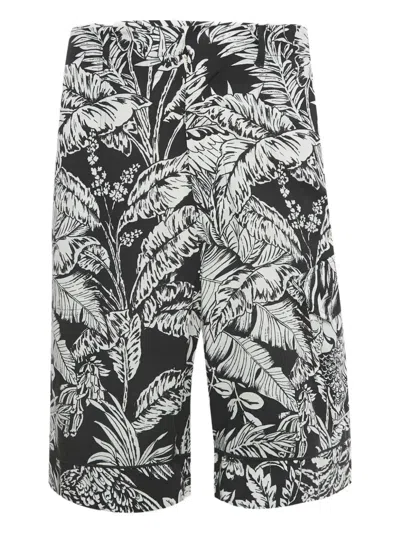 Pre-owned Palm Angels Crepe Floral Shorts In Black