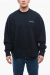 Palm Angels Crew Neck Brushed Cotton Sweatshirt With Embroidered Logo