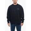 Palm Angels Crew Neck Brushed Cotton Sweatshirt With Embroidered Logo
