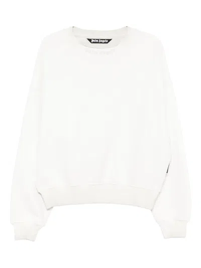 Palm Angels Sweatshirt Mit Rundhalsausschnitt In White
