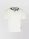 Palm Angels Classic Fit White Cotton T-shirt With Graphic Branding In White