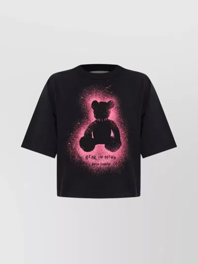 Palm Angels Crew Neck Graphic Print Relaxed Fit T-shirt In Black