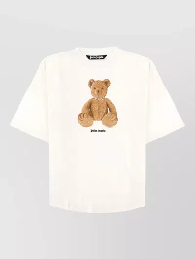 Palm Angels Crew Neck Graphic Print Short Sleeve Shirt In Multi