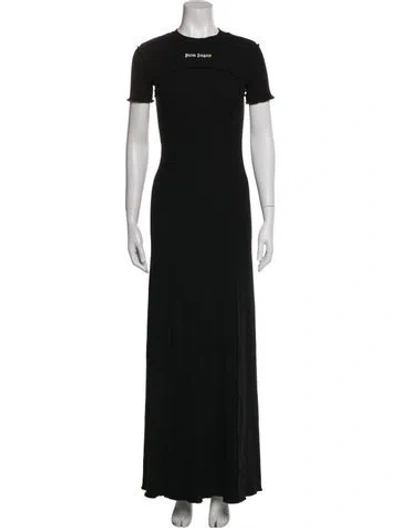 Pre-owned Palm Angels Crew Neck Long Dress In Black