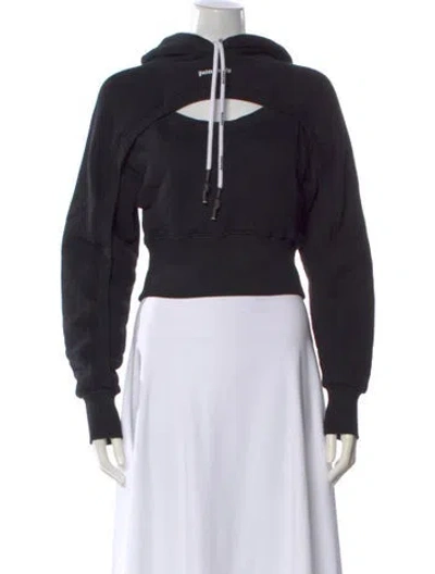 Pre-owned Palm Angels Crew Neck Long Sleeve Hoodie In Black