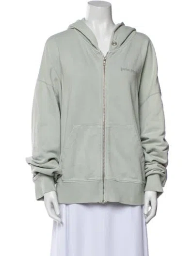 Pre-owned Palm Angels Crew Neck Long Sleeve Hoodie In Green