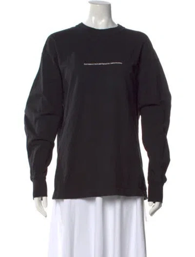 Pre-owned Palm Angels Crew Neck Long Sleeve T-shirt In Black