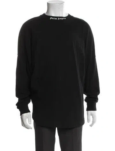 Pre-owned Palm Angels Crew Neck Long Sleeve T-shirt In Black