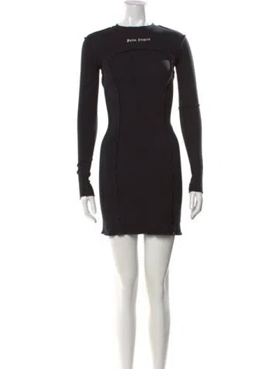 Pre-owned Palm Angels Crew Neck Mini Dress In Black