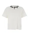 Palm Angels Classic Fit White Cotton T-shirt With Graphic Branding In White