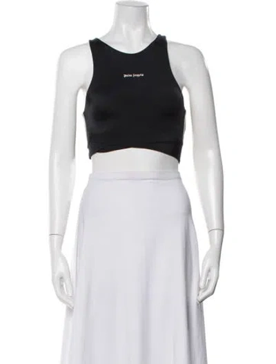 Pre-owned Palm Angels Crew Neck Sleeveless Sports Bra In Black