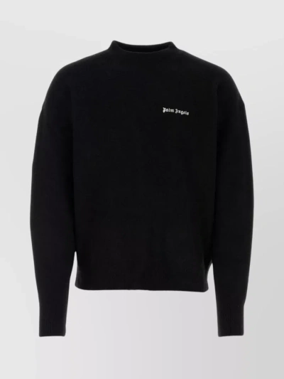 PALM ANGELS CREW-NECK STRETCH SWEATER IN LUXURIOUS WOOL BLEND