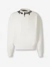Palm Angels White Cotton Sweatshirt In Gray