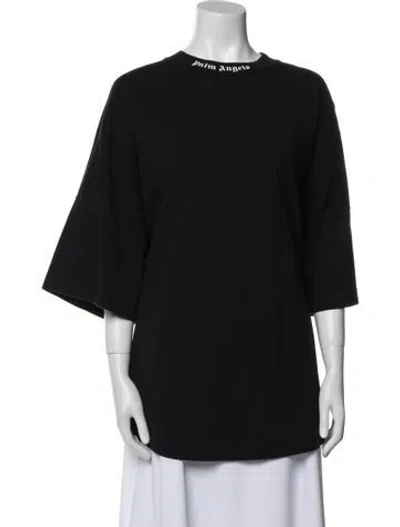 Pre-owned Palm Angels Crew Neck Three-quarter Sleeve Tunic In Black