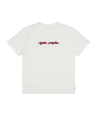Palm Angels Crewneck Shortsleeve Tshirt In White