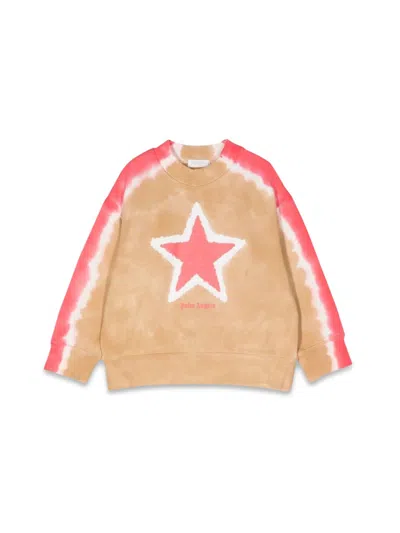Palm Angels Mini Crewneck Sweatshirt For Girls In Brown
